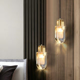 crystal pendant light with polished steel finish for bedroom bedside ambiance