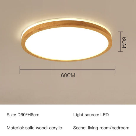 Wood ceiling light warm ambient glow view