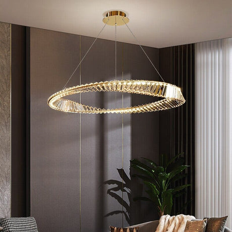 Ashford Crystal Chandelier LED Ring Design for Living Room