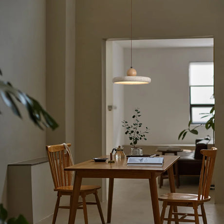 Pendant light installed above dining table modern decor