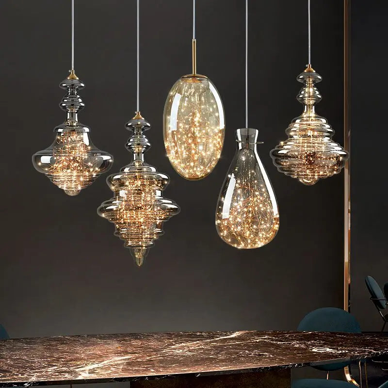 Geometric Star Pendant Light for Living Room