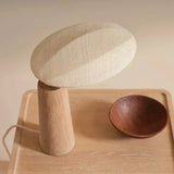 Warm wood base table lamp fixture