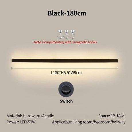 Acrylic wall lamp additional view corrosion-resistant iron finish