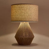Cloth and metal table lamp for desk use