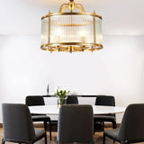 Gold Chandelier Semiflush Mount Six Light Design