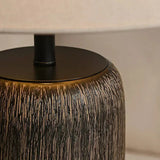 Ceramic and metal table lamp for bedroom