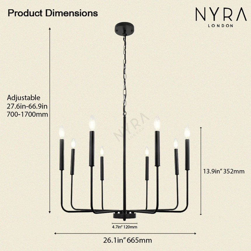 Rowan Farmhouse Candle Chandelier - Kitchen Lighting Accent