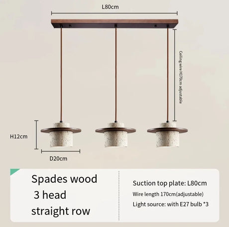 Kendrix Pendant Light with Stone and Wood Accents