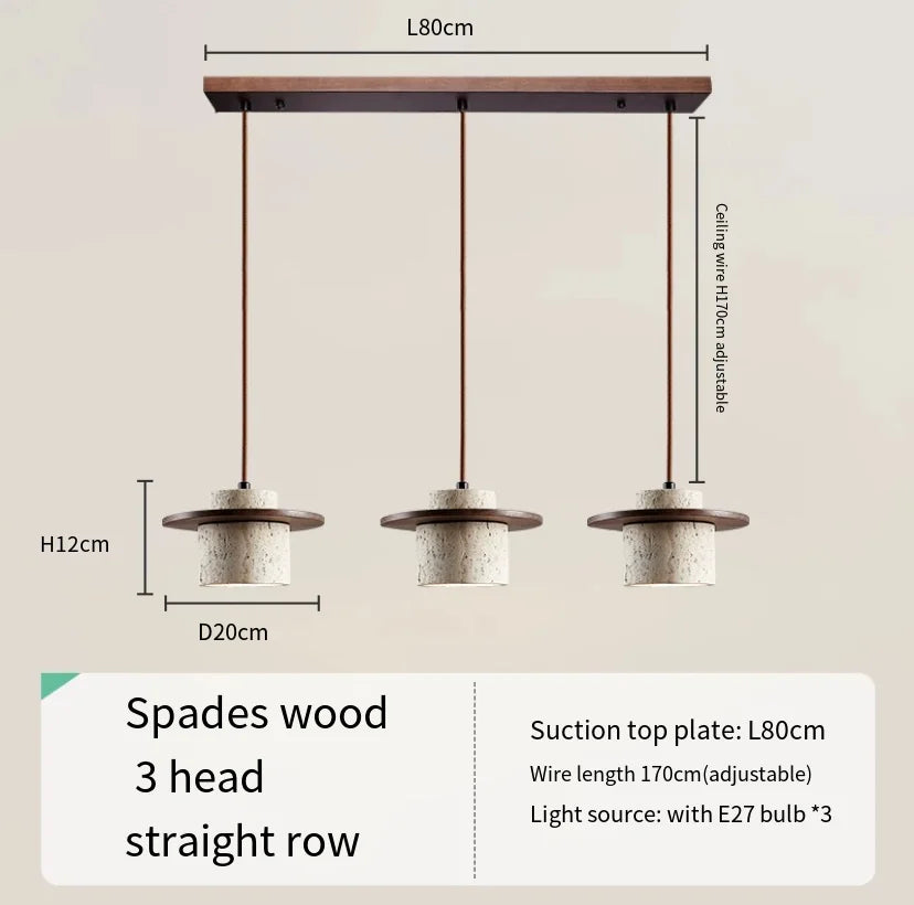 Kendrix Pendant Light with Stone and Wood Accents