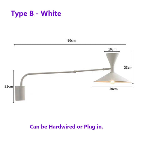 NovaSwing plug-in wall lamp installation detail view