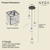 crystal drop ceiling light for entryway