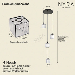 crystal drop ceiling light for entryway