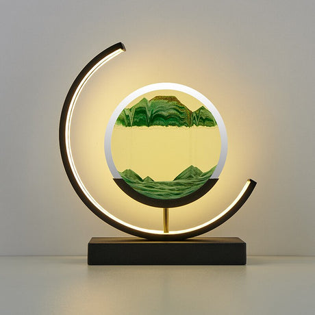 TerraGlow sculptural sand art lamp close-up sand texture detail
