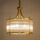 Gold Crystal Chandelier Brass Body Glass Shades