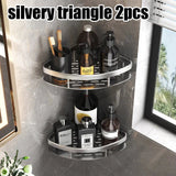 Corner bathroom shelf close-up view - rust-resistant aluminum build