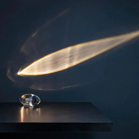 Crystal table lamp with night sky projector