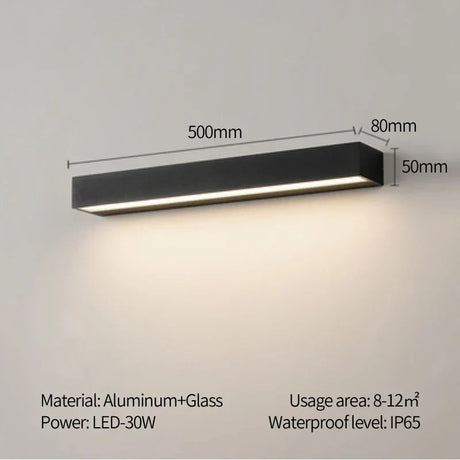 Marin Black Waterproof Outdoor Wall Lamp
