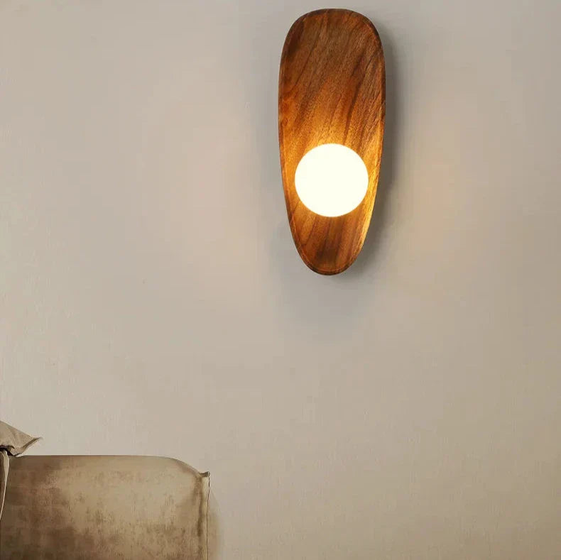 LumiVerde Natural Wood Wall Lamp for Living Room