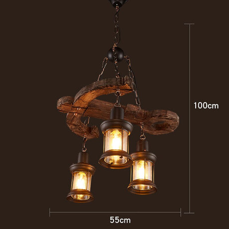 Industrial Wood LED Ceiling Light for Modern Loft Decor