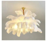 Feather Pendant Chandelier Available in White and Black