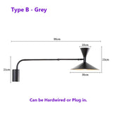 frosted glass shade wall lamp - dimensions reference