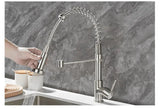 Dual Spout Kitchen Faucet Spring Neck Detail