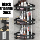 Corner bathroom shelf side profile view - wall-mounted no-drill install