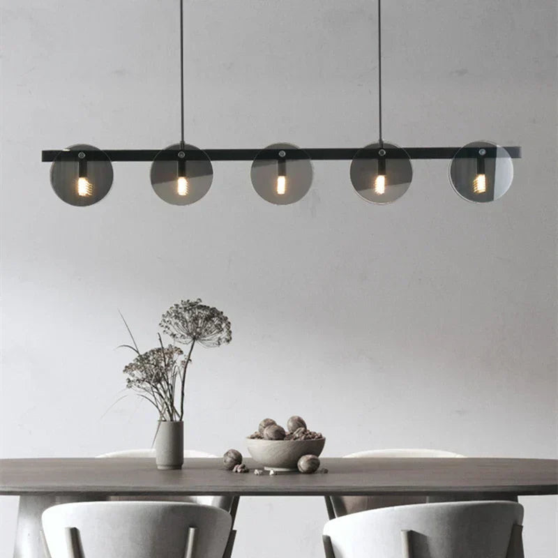 Harlen Black Glass Pendant Light for Dining Room
