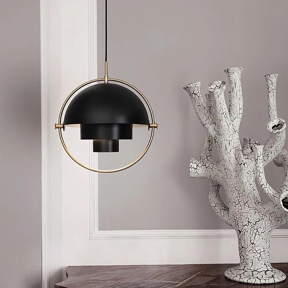 NordicTier Black Pendant Light side angle product view - OpalDwell