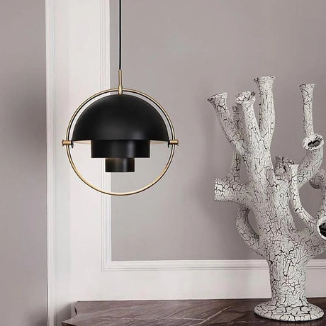 NordicTier Black Pendant Light side angle product view - OpalDwell