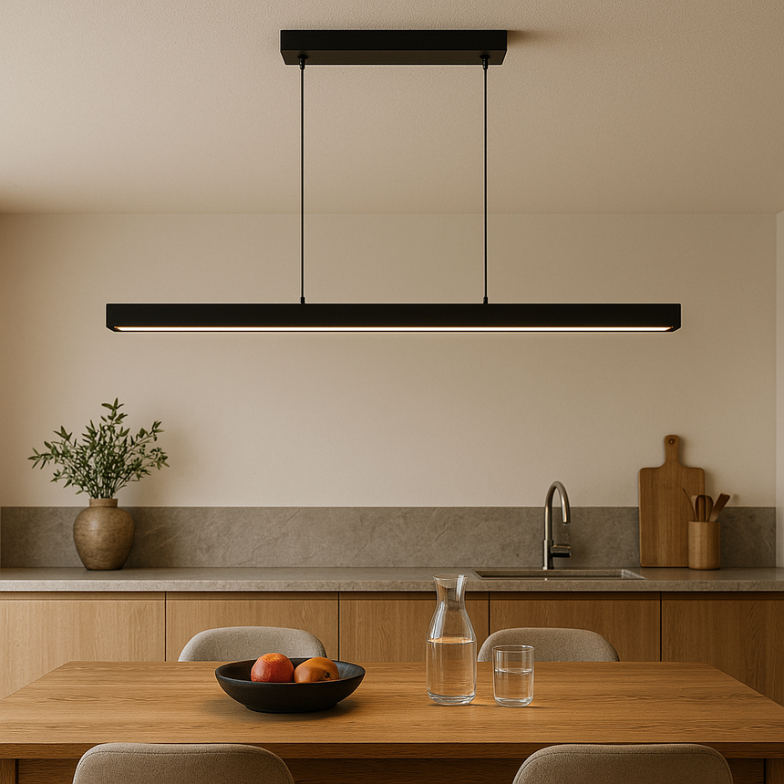 Iron pendant light adjustable height for kitchen accent