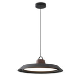 Wood and metal pendant light dimensions view