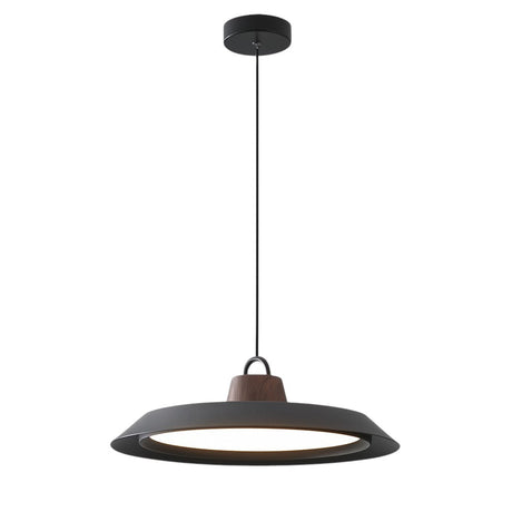 Wood and metal pendant light dimensions view
