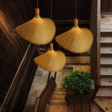 Bamboo knit pendant light Chinese inspired design