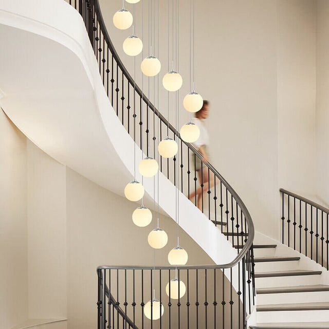 Liora Orb Chandelier Warm Glow Pendant Light for Staircases