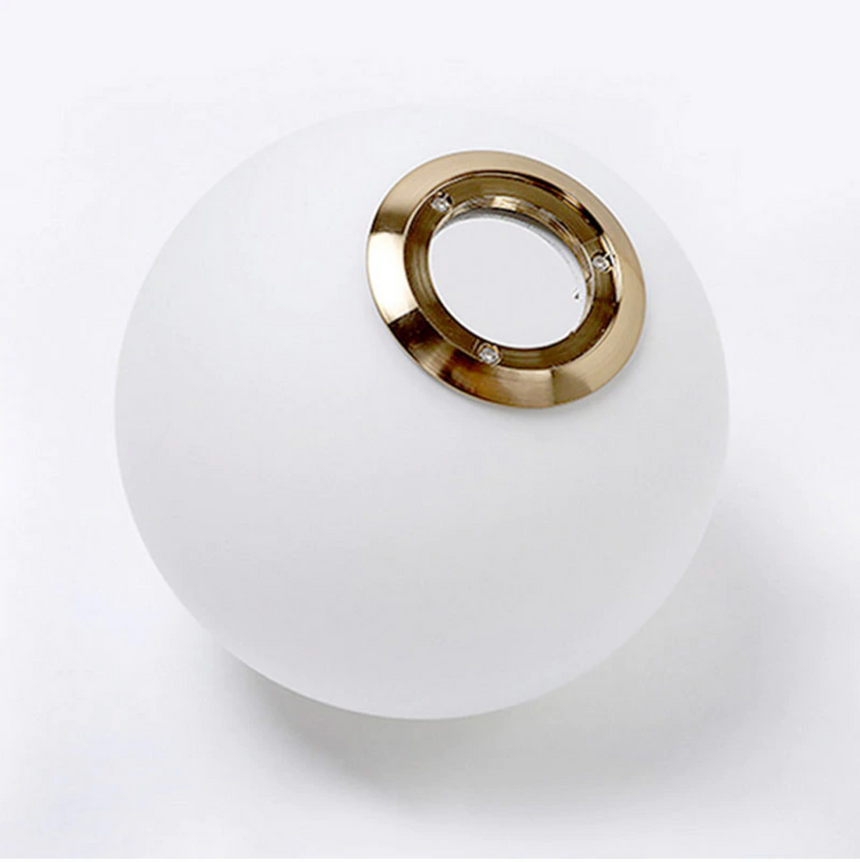 Floating glass globe wall light for bedroom