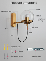 Entryway light fixture with glass globe