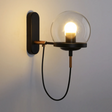 Glass globe close-up on wall sconce