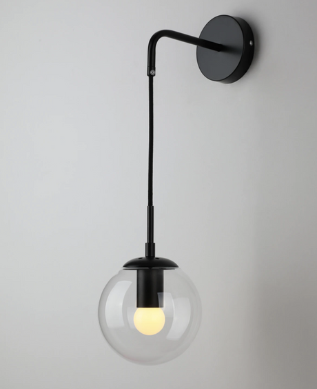 Living room accent light with glass globe