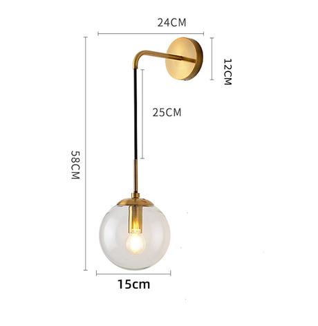 Wall sconce hanging freely without stand