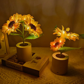 Sunflower lamp for any room with cordless light
