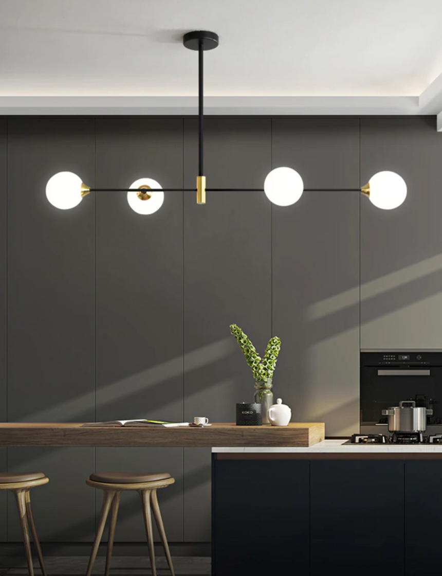Lyra Fixture – Clear and Milky Glass Shade