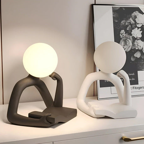 Abstract Modern Table Lamp with Soft LED Glow | OroDwell
