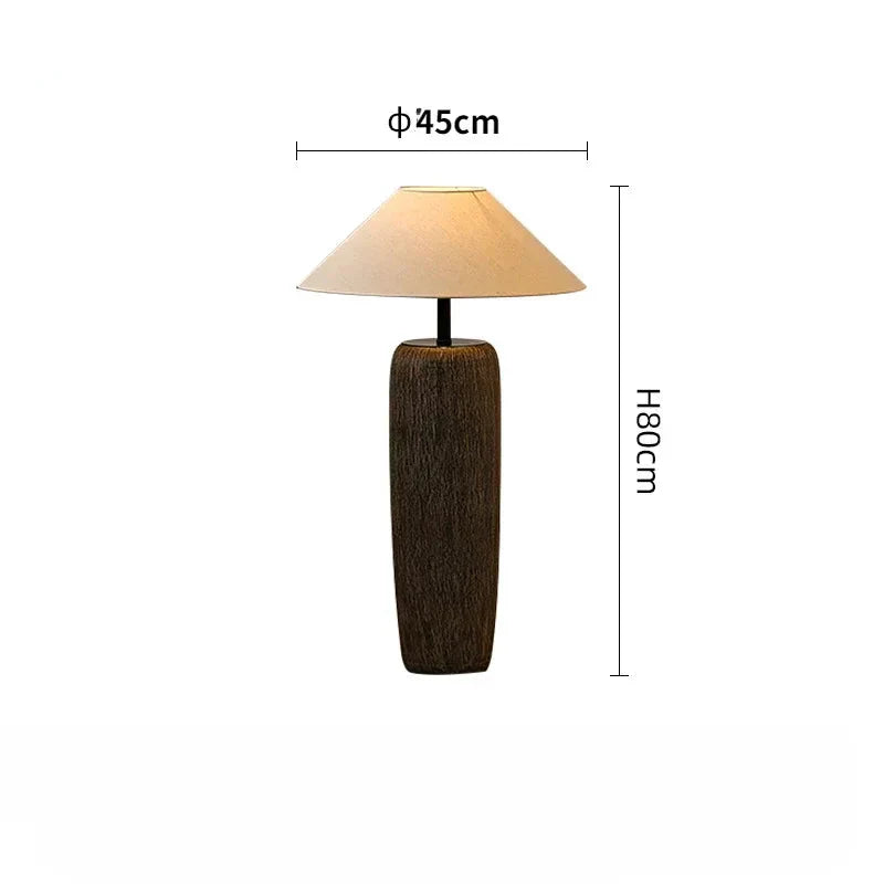 Ceramic lamp with metal accents