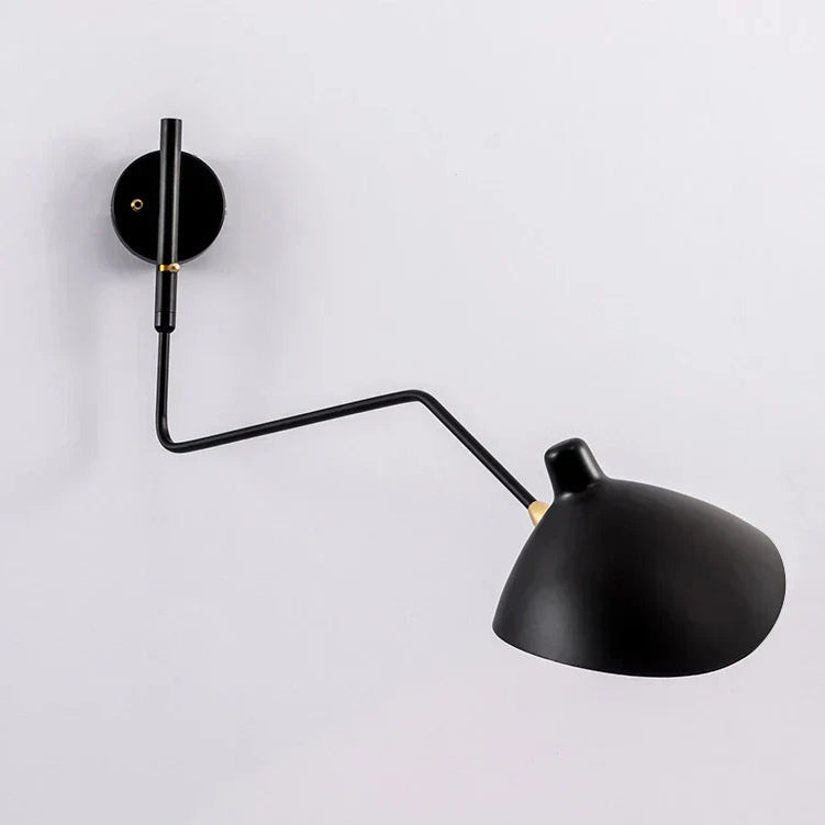 Adjustable black wall sconce for reading