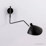Adjustable black wall sconce for reading