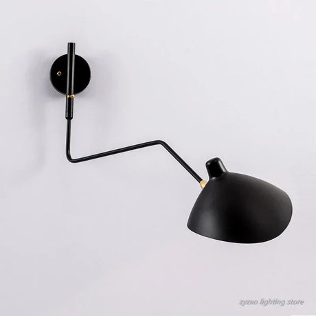 Adjustable black wall sconce for reading