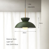 resin pendant light with cream finish for dining area lighting