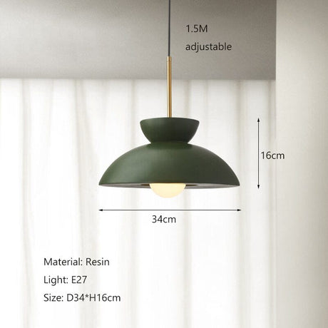 resin pendant light with cream finish for dining area lighting