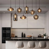 six or eight head pendant light configuration